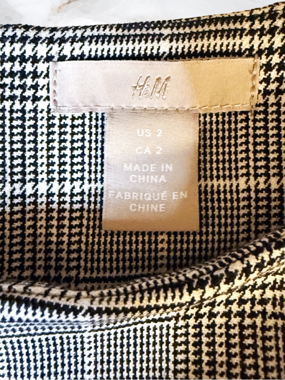 H&M Gray Plaid Three Quarter Sleeve Shift Sheath Sexy Dress Quietly Luxury - Picture 7 of 7